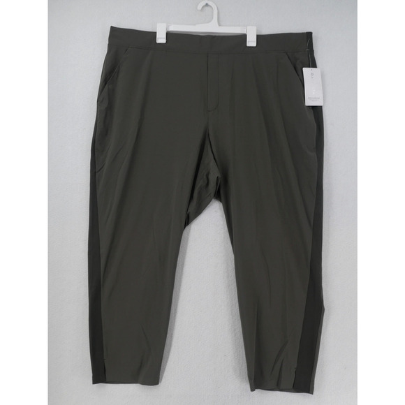 NEW Athleta Women's Plus Size 26 Brooklyn Textured Ankle Pants Forest Green - Picture 2 of 9